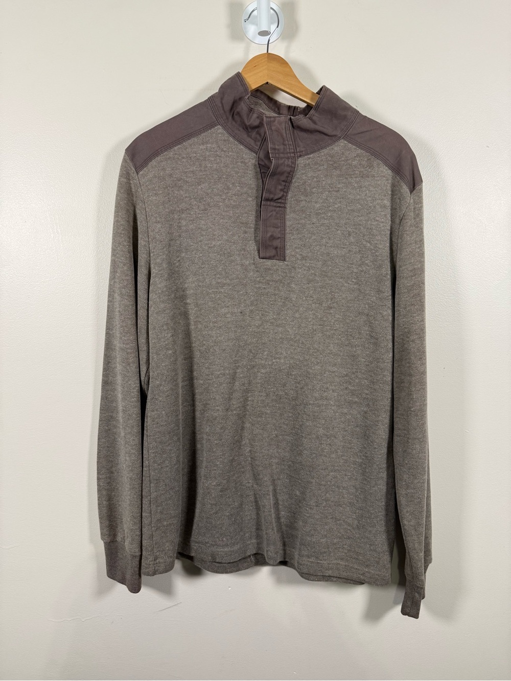 Banana Republic Men's Brown Quarter-Placket Pullover